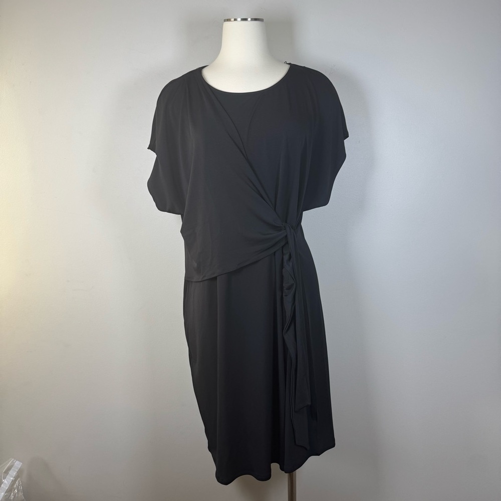 H by Halston Dark Gray Midi Dress